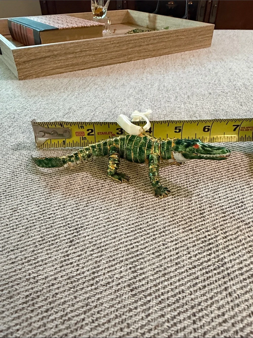 Dillards Cloisonne Articulated Alligator Christmas Ornament